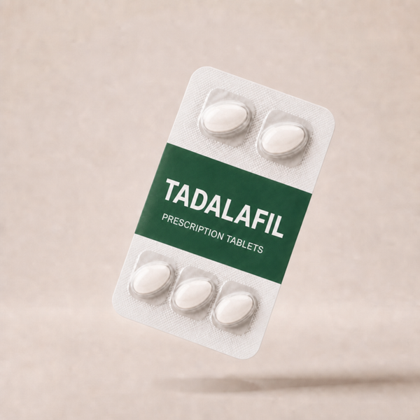 Tadalafil blister pack with forest green accents